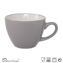 Caneca cerâmica da sopa 8oz dentro do branco fora do cinza